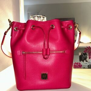 Dooney & Bourke Hot Pink Bucket Drawstring Shoulder Bag